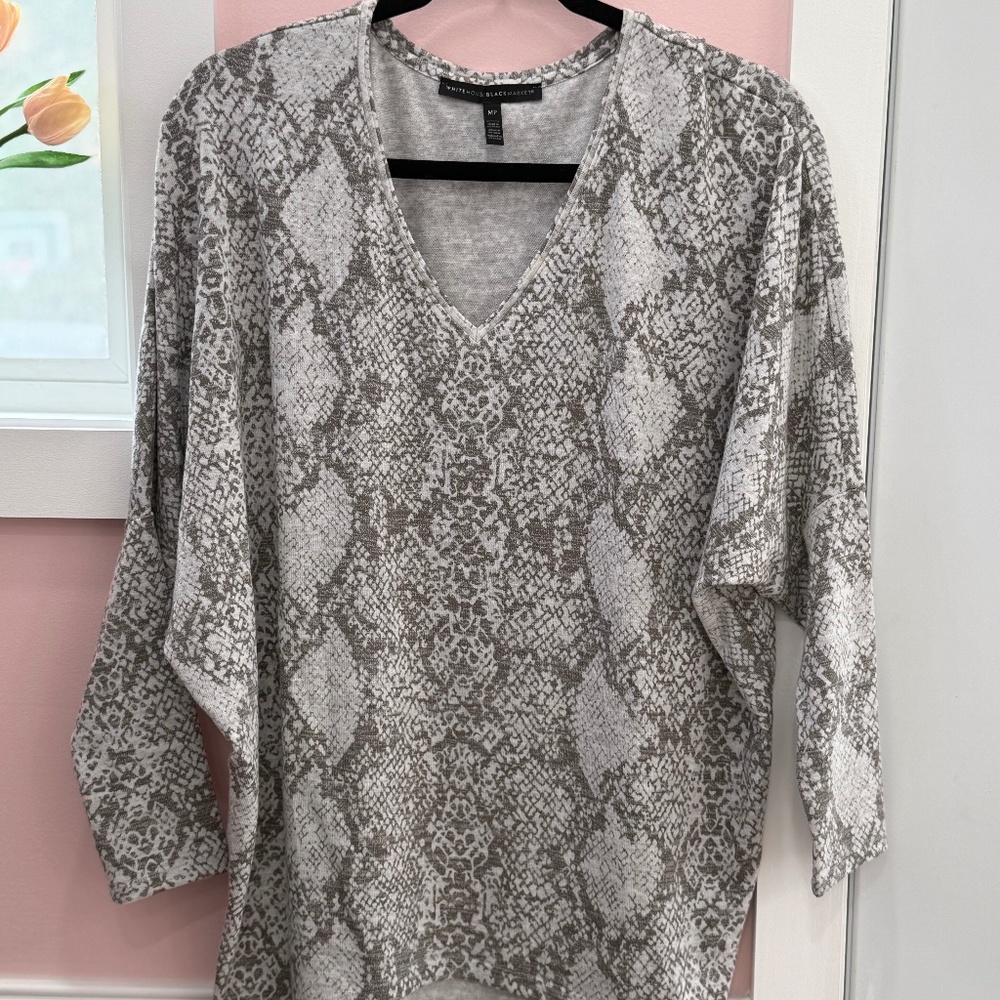 WHBM Snake Print V-Neck Oversized Tunic